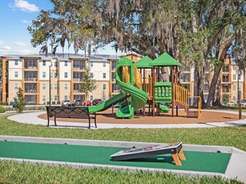 a playground at the hampton center apartments in hampton va